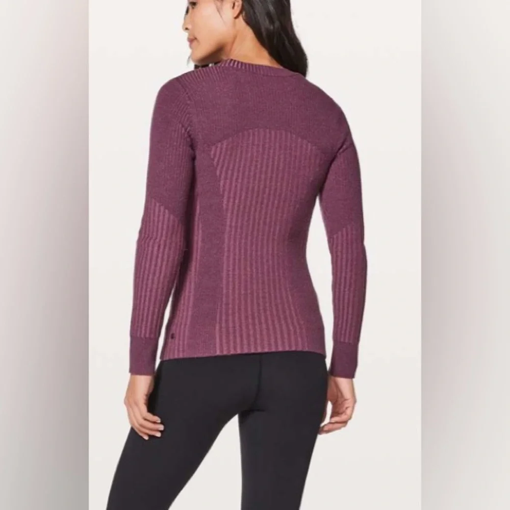 Lululemon Feeling‎ Balanced Sweater Merino Wool Redwood/So Merlot sz4/6